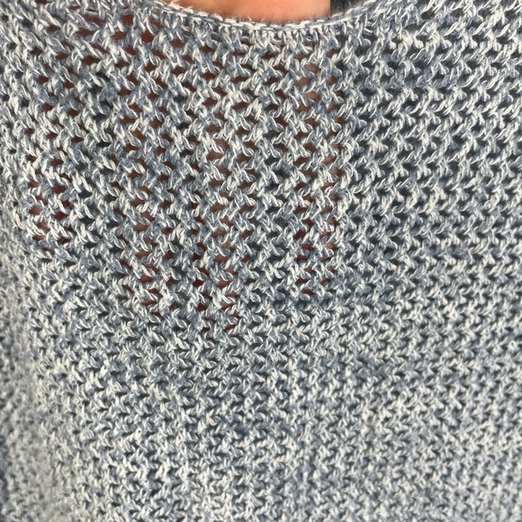 Lane Bryant Blue Marled Open Knit Front Drop Shoulder Scoop Neck Sweater 14/16 W - Picture 7 of 8